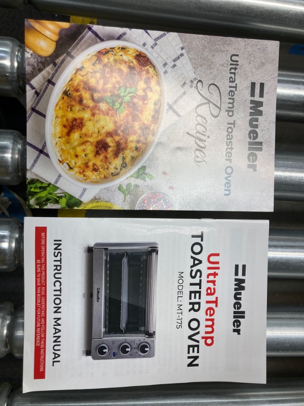 Photo 2 of Toaster Oven 4 Slice, Multi-function Stainless Steel Finish with Timer - Toast - Bake - Broil Settings, Natural Convection - 1100 Watts of Power, Includes Baking Pan and Rack by Mueller