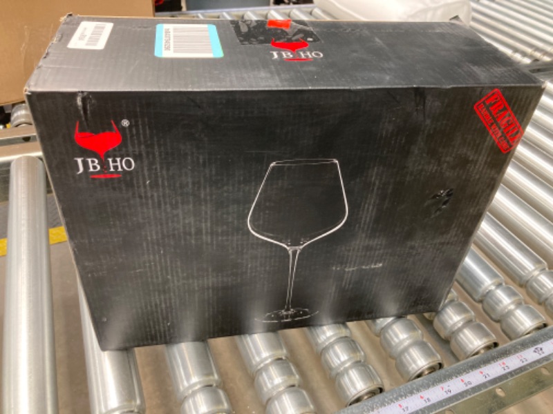 Photo 1 of JBHO Set of 4-21 Ounce Hand Blown Italian Style Crystal Burgundy Wine Glasses - Lead-Free Premium Crystal Clear Glass - Gift-Box for any Occasion… 4 Count (Pack of 1)