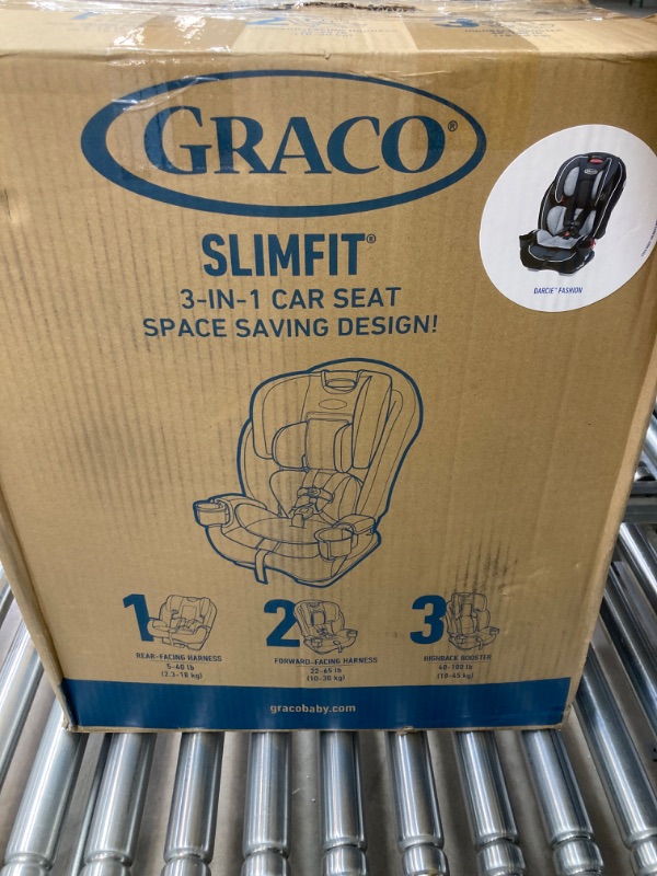 Photo 4 of Graco SlimFit 3 in 1 Car Seat -Slim & Comfy Design Saves Space in Your Back Seat, Darcie, One Size SlimFit Darcie