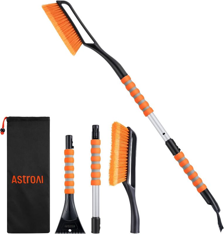 Photo 1 of AstroAI 40" Snow Brush and Detachable Ice Scraper with Ergonomic Foam Grip for Cars, Trucks, SUVs (Heavy Duty ABS, PVC Brush)