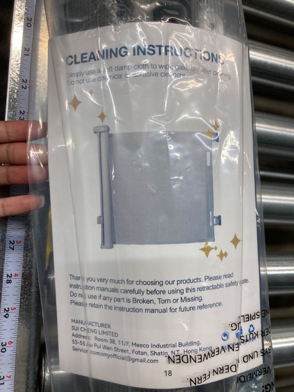 Photo 7 of COMOMY 118" Retractable Baby Gates Extra Wide, Retractable Dog Gate for Large Openings, Extra Long Dog Gates for The House, Extra Large Mesh Pet Gate for Stairs, Doorways, Hallways, Indoor&Outdoor