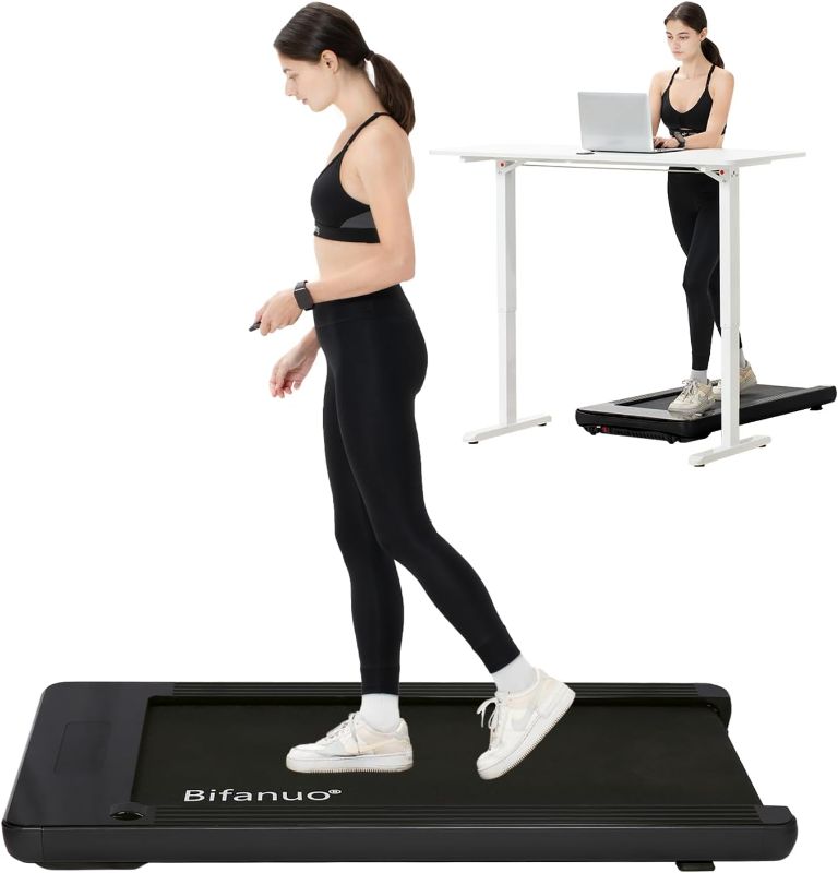 Photo 1 of Binfanuo Under Desk Treadmill, 2.25HP Walking Treadmill with 265lb Weight Capacity, Portable Walking Pad Design, Desk Treadmill for Home Office with IR Remote Control