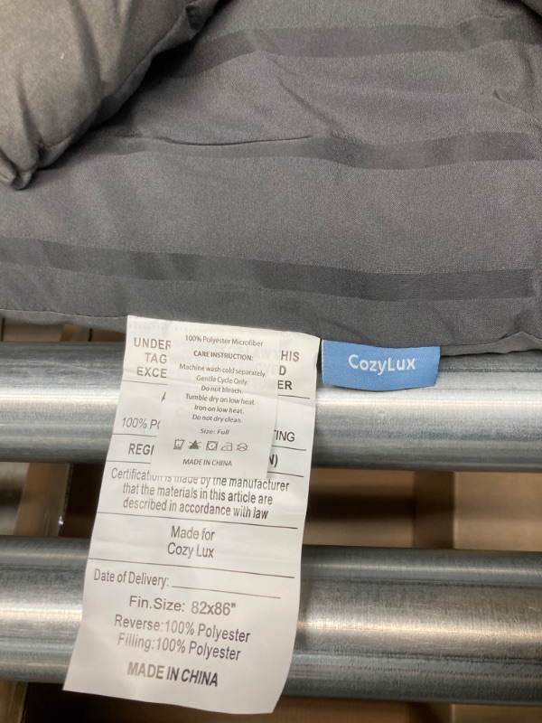 Photo 1 of *PHOTO FOR REFERNECE ONLY*
CozyLux Queen Bed in a Bag 7-Pieces Comforter Sets with Comforter and Sheets Dark Grey All Season Bedding Sets with Comforter, Pillow Shams, Flat Sheet, Fitted Sheet and Pillowcases