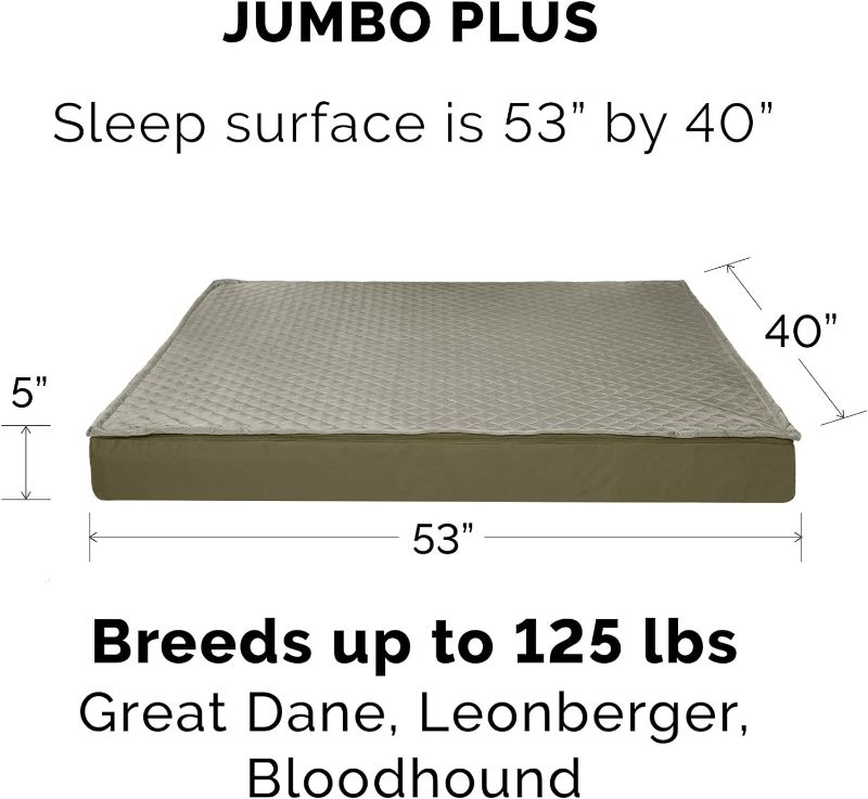 Photo 5 of Furhaven Water-Resistant Cooling Gel Dog Bed for Large Dogs w/ Removable Quilt Top & Washable Cover, For Dogs Up to 125 lbs - Indoor/Outdoor Quilt Top Convertible Mattress - Dark Sage, Jumbo Plus/XXL