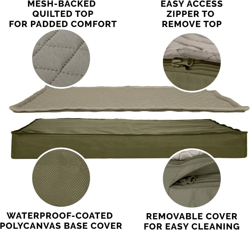 Photo 2 of Furhaven Water-Resistant Cooling Gel Dog Bed for Large Dogs w/ Removable Quilt Top & Washable Cover, For Dogs Up to 125 lbs - Indoor/Outdoor Quilt Top Convertible Mattress - Dark Sage, Jumbo Plus/XXL