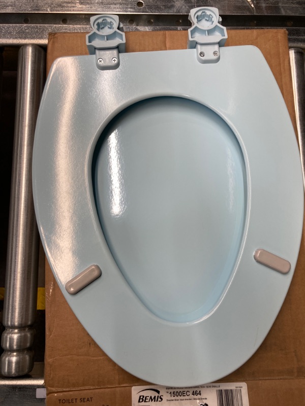 Photo 4 of Bio Bidet by Bemis 1500EC Toilet Seat with Perfect Fit, Fresh Water Spray, Non-Electric, Easy to Install Bidet, ELONGATED, Dresden Blue Elongated Bidet & Seat Bundle