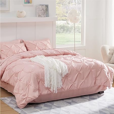 Photo 1 of Chezmoi Collection Sydney 3 Piece Pinch Pleat Pintuck Bedding Comforter Set (Queen, Pink)
Two pillow cases, one comforter. 