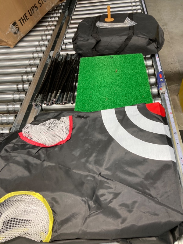 Photo 4 of 10x7ft Practice Golf Net Set - Featuring Durable Hitting Net, Felt Batting Nets, 5 Solid Golf Balls, 8 Felt Balls, 8 Ball Tee, and Hitting Mat - Perfect for Home Golf Swing Training, Backyard Driving.