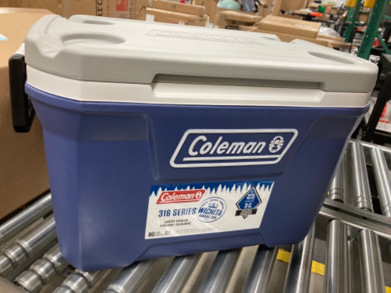 Photo 2 of Coleman 316 Series Insulated Portable Cooler with Heavy Duty Latches, Leak-Proof Outdoor High Capacity Hard Cooler, Keeps Ice for up to 5 Days Twilight 52qt