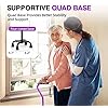 Photo 3 of BeneCane Quad Cane Adjustable Walking Cane with Offset Soft Cushioned Handle for Men & Women Lightweight Comfortable with 4-Pronged feet for Extra Stability puple