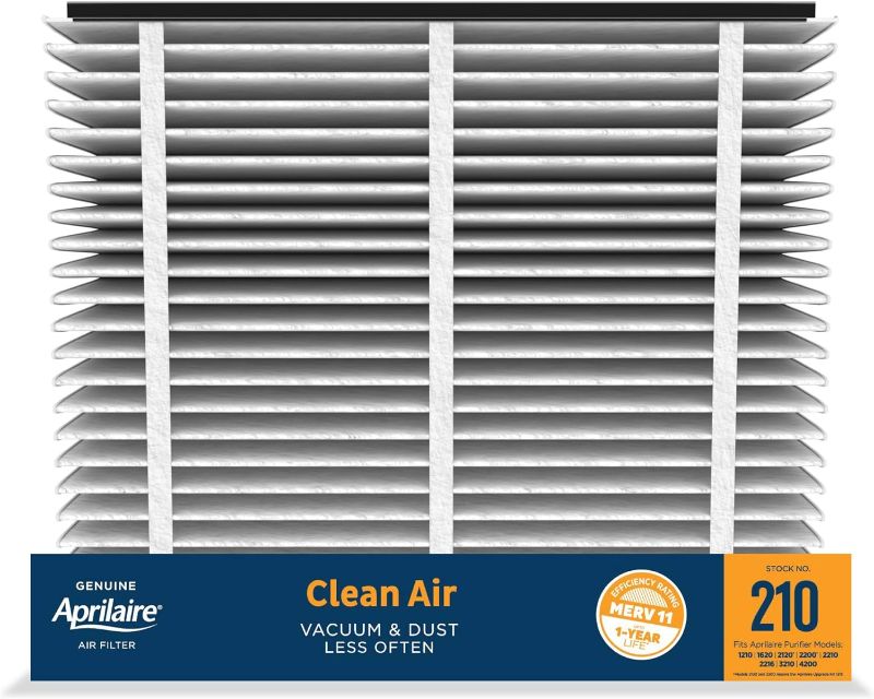 Photo 1 of Aprilaire 210 Replacement Air Filter for Aprilaire Whole Home Air Purifiers, Clean Air Dust Filter, MERV 11 (Pack of 2)