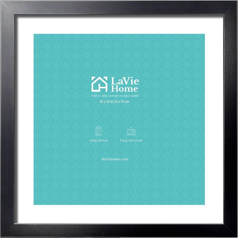 Photo 1 of 
LaVie Home 30 x 30 Picture Frame Black Poster Frame, Display Pictures 24x24 with Mat or 30x30 Without Mat, Stable Frame and Polished Plexiglass, Horizontal...