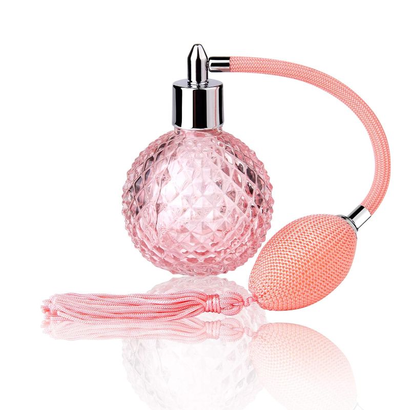 Photo 2 of 
Lamoutor Vintage Perfume Spray Bottle 100ml Pink Vintage Refillable Perfume Bottle with Long Tassel