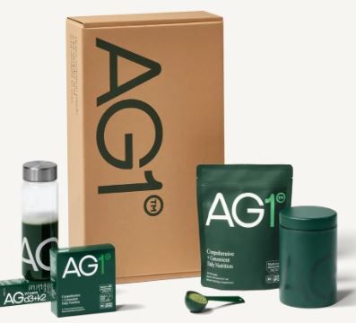 Photo 1 of AG1 WELCOME KIT/AG1 Shaker, Scoop, and Canister,AG1 Travel Packs (5 count)/AG Vitamin D3+K2