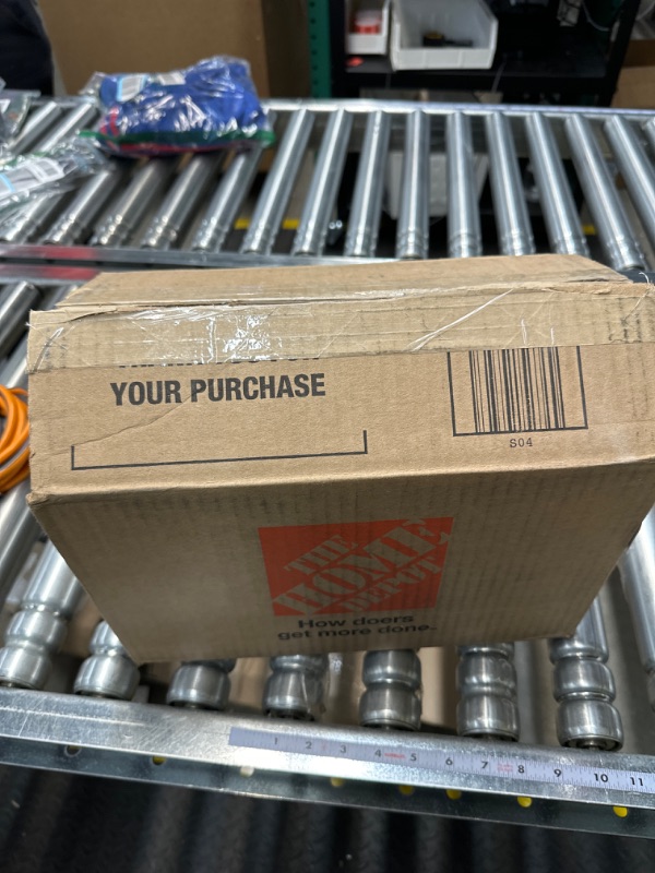 Photo 1 of 25 ft. 14/3 Heavy-Duty Contractor-Grade Indoor/Outdoor Extension Cord, Orange and Gray
