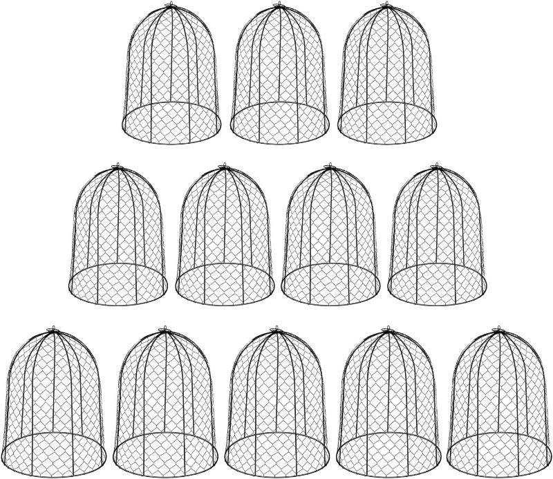 Photo 1 of (12 Packs) 13" D x 17" H Chicken Wire Cloche, Garden Cloche and Plant Protectors, Protection for Your Plants and Seedlings - Black
