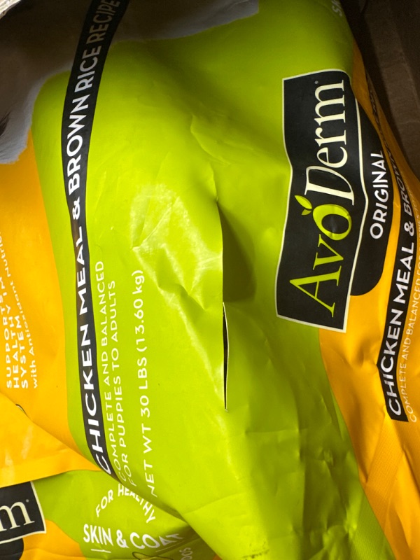 Photo 4 of AvoDerm Natural Dry Dog Food, For Skin & Coat, Chicken & Rice Formula, 30 pounds 30 Pound (Pack of 1) *small cut on bag from being opened*