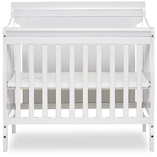 Photo 1 of Dream on Me Aden Full Panel Convertible 4-in-1 Mini Crib in White Greeguard Gold Certified
