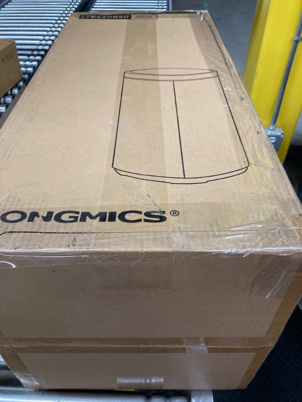 Photo 1 of SONGMICS Motion Sensor Trash Can, 13 Gallon Automatic Kitchen Garbage Can, Multi-Colored Indicator Lights, Ozone Odor Control, Stay-Open Lid, Tall, Stainless Steel, Black ULTB620B50 Motion Sensor Trash Can Black