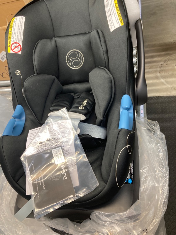 Photo 2 of Cybex Aton G Infant Car Seat with Linear Side-Impact Protection, 11-Position Adjustable Headrest, in-Shell Ventilation, Easy-in Buckle and Secure Safelock Base, Moon Black Car Seat Moon Black