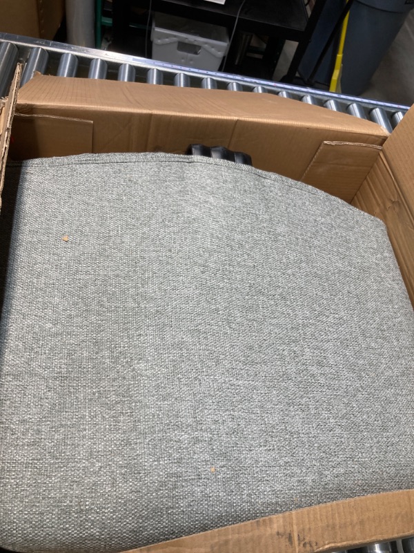 Photo 1 of Office Chair Armless Desk Chair No Wheels, Cross Legged Office Chair Wide Home Office Desk Chairs, Adjustable Swivel Padded Fabric Vanity Task Computer Chair Grey
