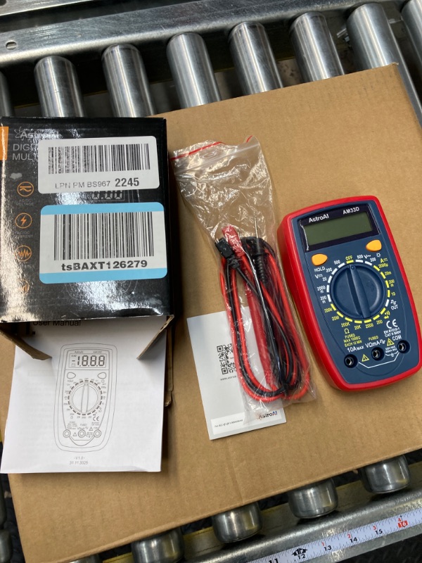 Photo 2 of AstroAI Multimeter Tester 2000 Counts Digital Multimeter with DC AC Voltmeter and Ohm Volt Amp Meter ; Measures Voltage, Current, Resistance; Tests Live Wire, Continuity
