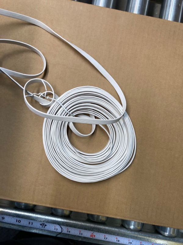 Photo 2 of Amazon Basics RJ45 Cat 7 Ethernet Patch Cable, Flat, 600MHz, Snagless, Includes 15 Nails, 30 Foot, White 30-Foot White 1