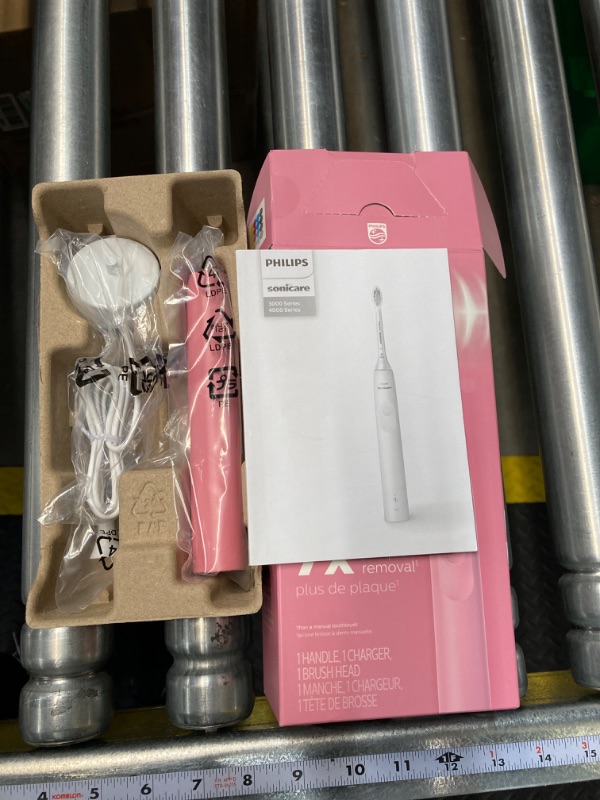 Photo 1 of PHILIPS Sonicare 4100 Power Toothbrush, Rechargeable Electric Toothbrush with Pressure Sensor, Deep Pink HX3681/26 Pink New 4100