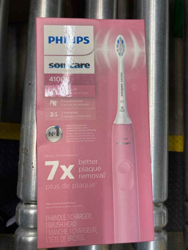 Photo 1 of PHILIPS Sonicare 4100 Power Toothbrush, Rechargeable Electric Toothbrush with Pressure Sensor, Deep Pink HX3681/26 Pink New 4100