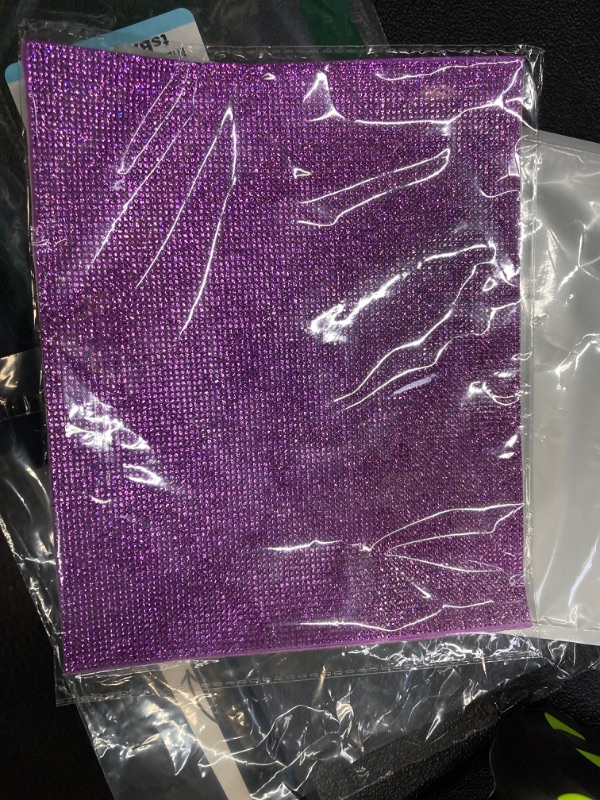 Photo 2 of 12000 Pieces Bling Bling Rhinestone Sheet Rhinestones Sticker DIY Car Decoration Sticker Self Adhesive Glitter Rhinestones Crystal Gem Stickers for Car Decoration, 9.4 x 7.9 Inch(Violet)