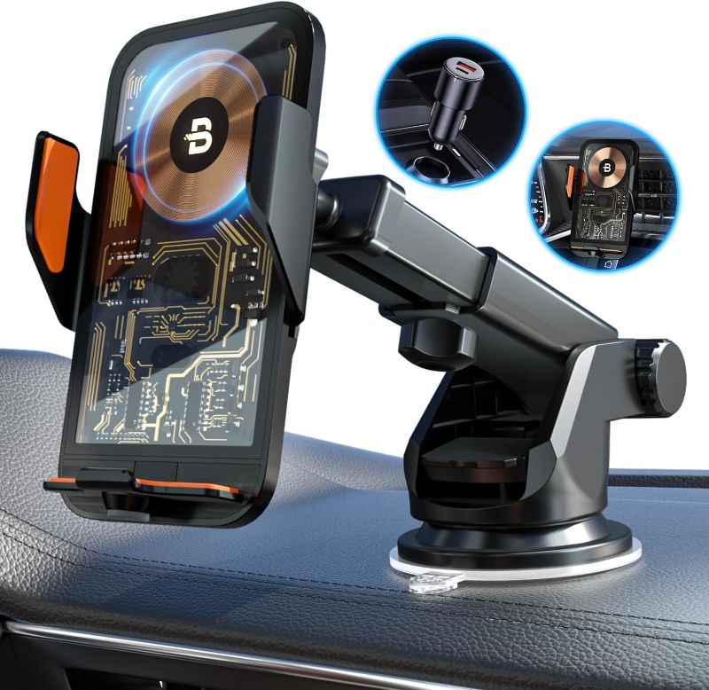 Photo 1 of Wireless Car Charger, CHGeek 15W Fast Charging Auto Clamping Car Charger Phone Mount Phone Holder fit for iPhone 15 14 13 12 11 Pro Max Xs, Samsung Galaxy S23 Ultra S22 S21 S20, S10+ S9+ Note 9, etc ?Best Overall Performer?