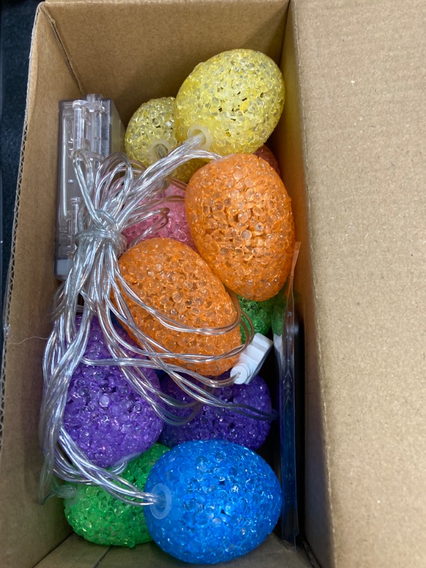 Photo 1 of ****** PACK OF 2 ******   7Ft Easter Egg Lights String - 12 Vibrant Led Eggs Decorations Kit, Dual USB Plug in & Battery Operated Pastel Easter Lights, Remote, Long-Lasting for Indoor/Outdoor Party Decor