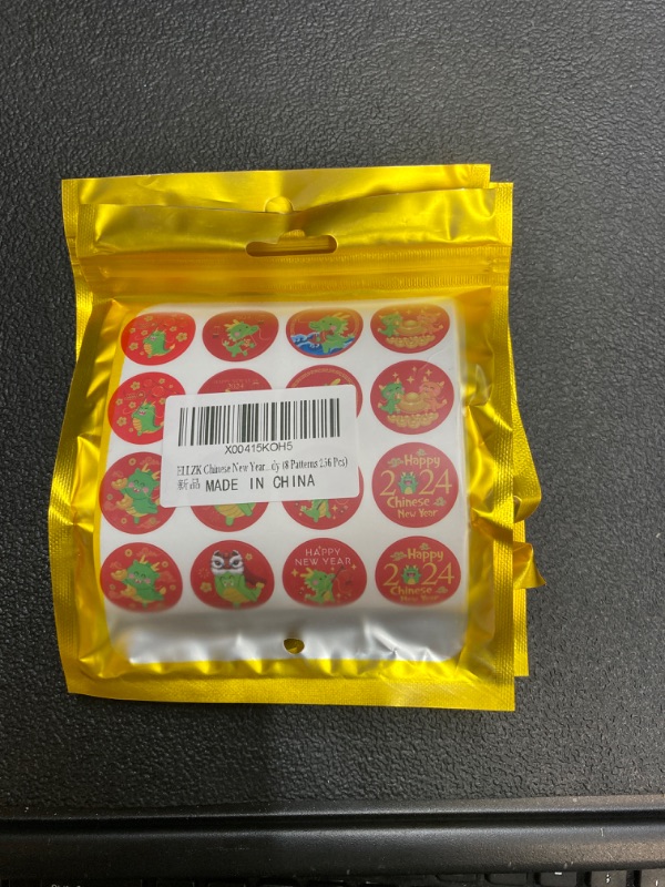 Photo 2 of ****** PACK OF 3 ******   Chinese New Year Candy Stickers for Chinese Lunar New Year Decorations 2024 Year of The Dragon Round Candy Sticker Favors - Labels Fit Chocolate Candy (Classic)