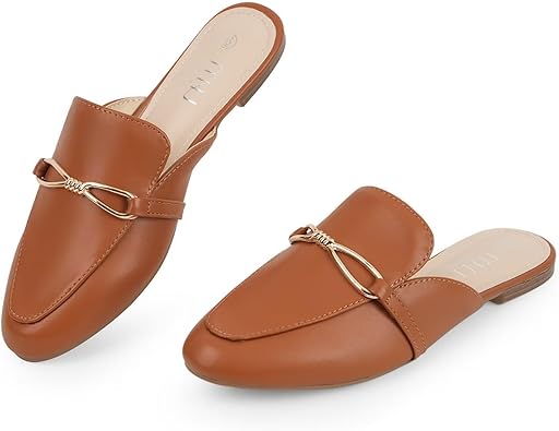 Photo 1 of MUSSHOE Women Mules Comfortable Pointed Toe Mules for Women Flats with Buckle , SIZE 7