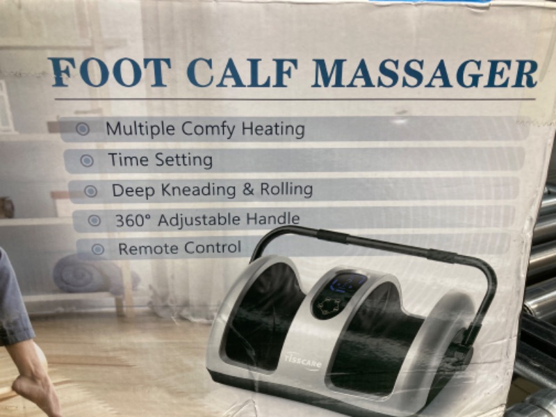 Photo 5 of TISSCARE Shiatsu Massage Foot Massager Machine - Improves Blood Flow Circulation, Deep Kneading & Tissue with Heat /Remote, Neuropathy, Plantar Fasciitis, Diabetics, Pain Relief Silver Gray