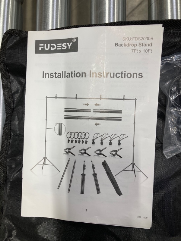 Photo 8 of FUDESY 7x10Ft Background Support System Kit with 14 Pack Clips