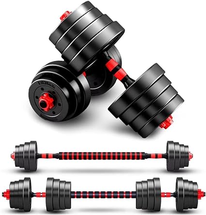 Photo 1 of Adjustable-Dumbbells-Sets, 20/30/40/60/80lbs Free Weights-Dumbbells Set of 2 Convertible To Barbell A Pair of Lightweight for Home Gym,Women and Men Equipment