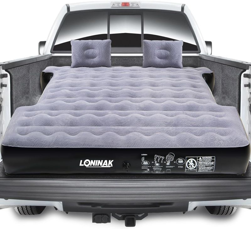 Photo 1 of Outdoor Truck Bed Air Mattress 5.5-5.8 ft, Inflatable Air Mattress for Short Truck Bed, Pickup Inflatable Air Mattress with Pump & Bag Compatible with F-Series, Silverado, RAM, Sierra, Titan, Tundra