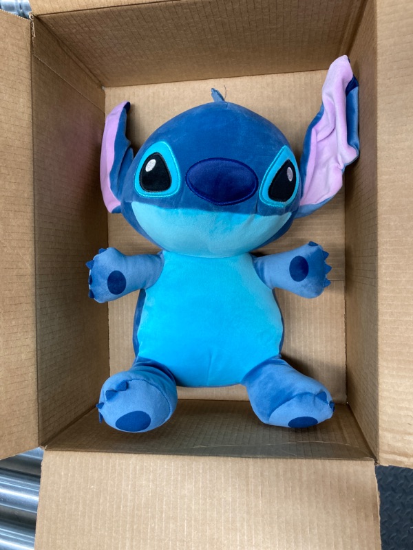 Photo 3 of Disney Classics 14-inch Large Stitch Comfort Weighted Plush Stuffed Animal, Blue, Alien, Kids Toys for Ages 3 Up by Just Play
