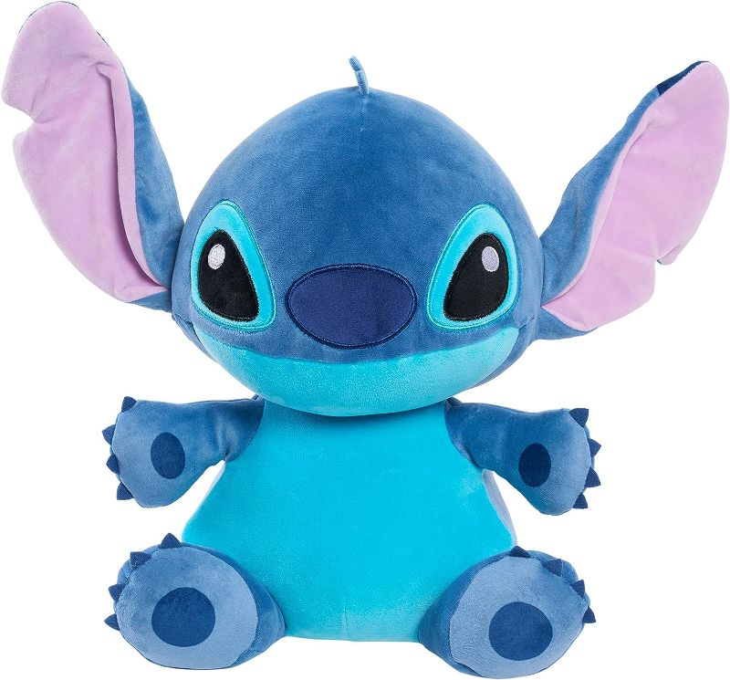 Photo 1 of Disney Classics 14-inch Large Stitch Comfort Weighted Plush Stuffed Animal, Blue, Alien, Kids Toys for Ages 3 Up by Just Play
