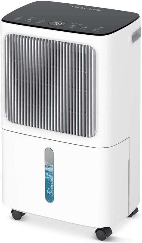 Photo 1 of 30 Pint Dehumidifiers for Home with Drain Hose, VEAGASO 2,500 Sq.Ft Dehumidifier for Basement, Large Room, Bathroom, Three Operation Modes, Intelligent Humidity Control, Dry Clothes, 24HR Timer