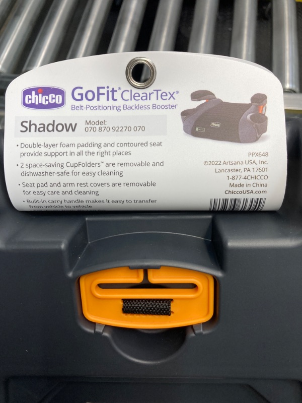 Photo 11 of Chicco GoFit ClearTex Backless Booster Car Seat - Shadow | Black Shadow GoFit with ClearTex No Chemicals