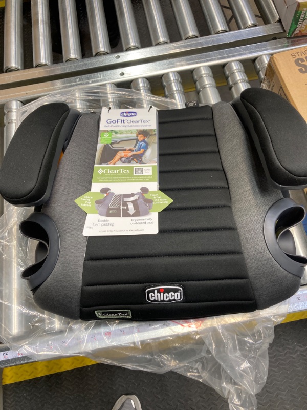 Photo 1 of Chicco GoFit ClearTex Backless Booster Car Seat - Shadow | Black Shadow GoFit with ClearTex No Chemicals