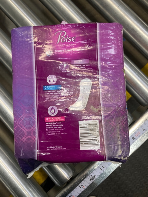 Photo 2 of Poise Poise Incontinence Panty Liners, Very Light Absorbency, Long, 81 Count, Long, 81 Count 81 Count (Pack of 1)