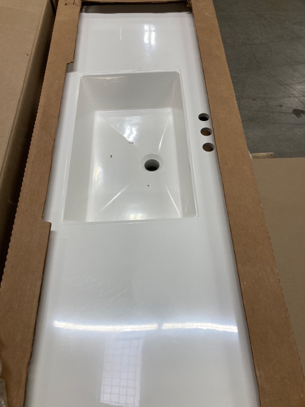 Photo 6 of Everdean 48.5 in. W x 18.75 in. D Vanity in White with Cultured Marble Vanity Top in White with White Sink