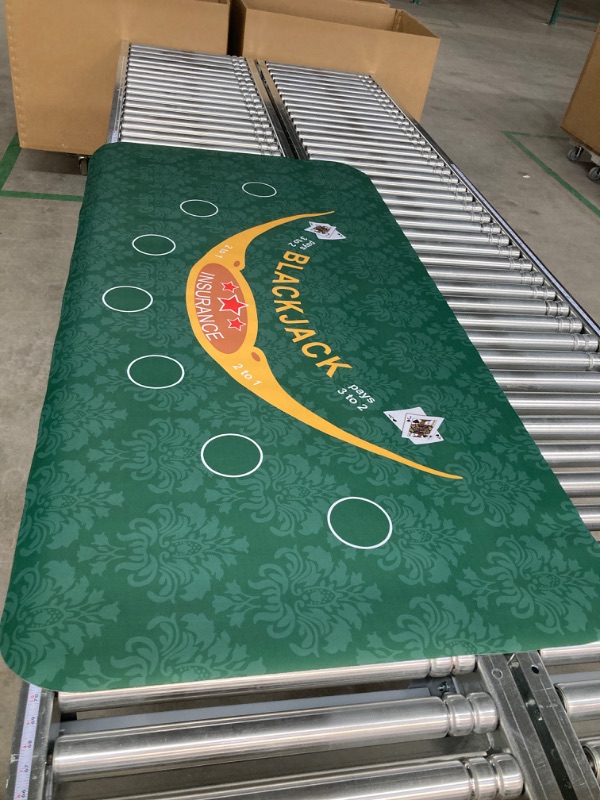 Photo 2 of Cifupy Poker Mat - 71x35in in Poker Top Mat, Portable Rubber Foam Poker Table Top, Players Game Layout Mat with Carrying Bag Foam Poker Table Top for Poker Games,Casino,Blackjack 71''X 35''X 2MM Baijiale-180