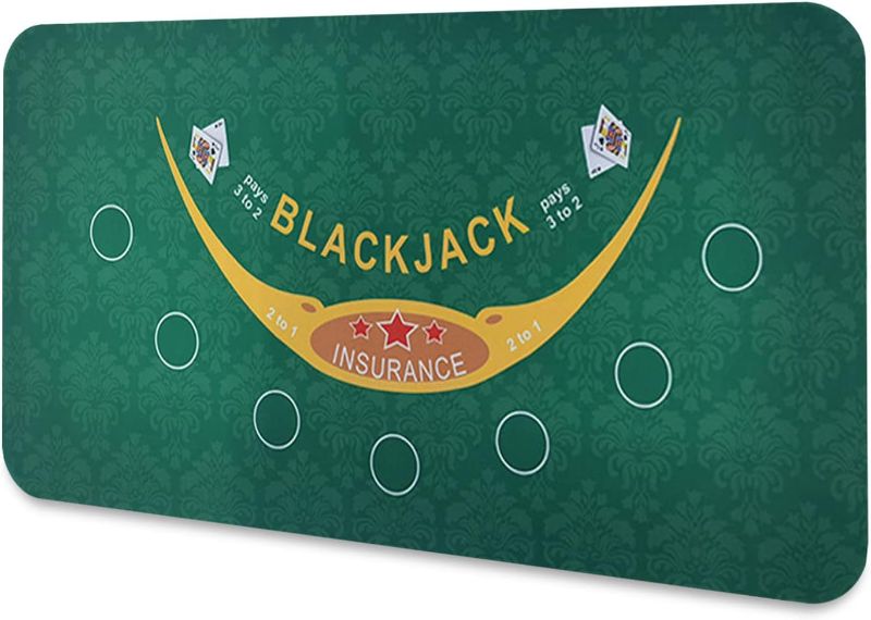 Photo 1 of Cifupy Poker Mat - 71x35in in Poker Top Mat, Portable Rubber Foam Poker Table Top, Players Game Layout Mat with Carrying Bag Foam Poker Table Top for Poker Games,Casino,Blackjack 71''X 35''X 2MM Baijiale-180