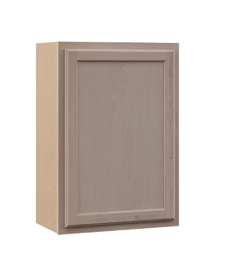 Photo 1 of 21 in. W x 12 in. D x 30 in. H Assembled Wall Kitchen Cabinet in Unfinished with Recessed Panel