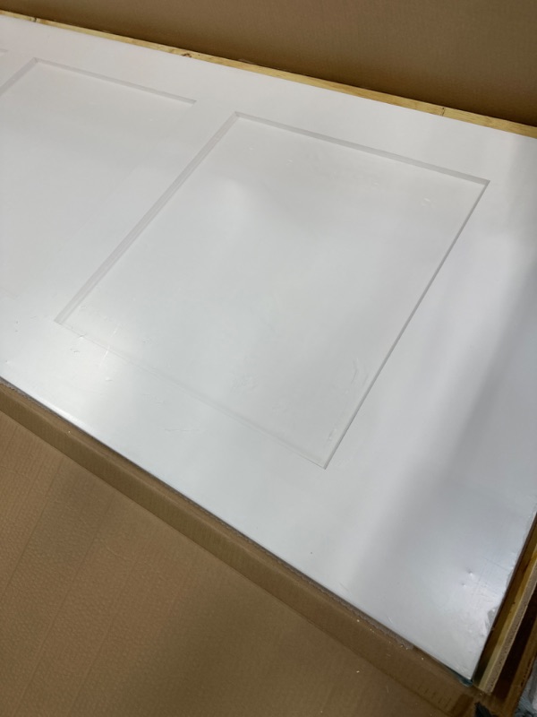 Photo 7 of 30 in. x 80 in. White 3-Panel Shaker Solid Core Pine Interior Door Slab