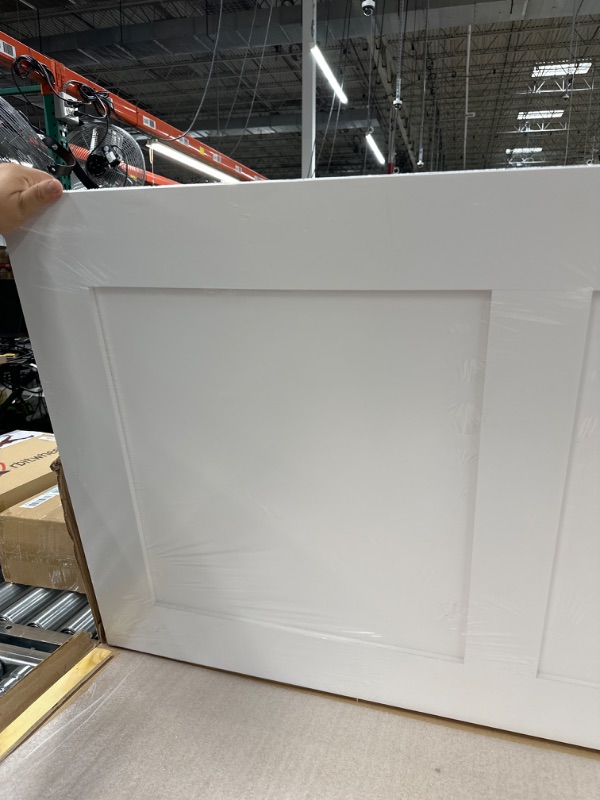 Photo 6 of 30 in. x 80 in. White 3-Panel Shaker Solid Core Pine Interior Door Slab